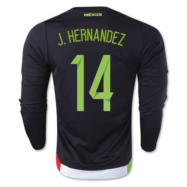Mexico 2015 J. HERNANDEZ #14 LS Home Soccer Jersey