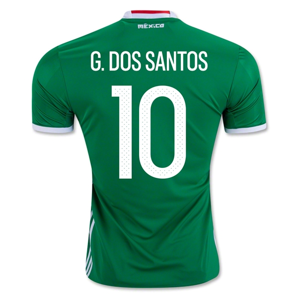 Mexico 2016 G. DOS SANTOS #10 Home Soccer Jersey