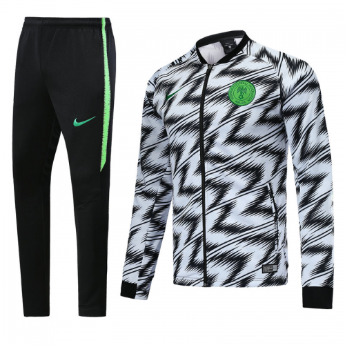 Nigeria 2018 Training Sweat Top Tracksuits White Black and Pants