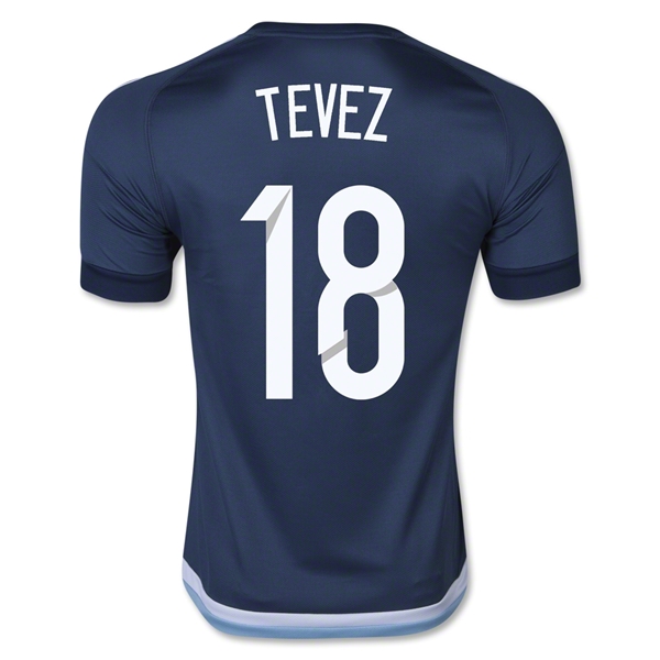 Argentina 2015 TEVEZ #18 Away Soccer Jersey