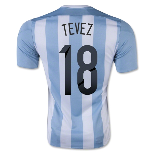 Argentina 2015 TEVEZ #18 Home Soccer Jersey