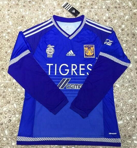 Tigres 2015-16 LS Blue Soccer Jersey