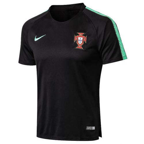 Portugal 2018 Training Jersey Shirt Black Green Shoulder