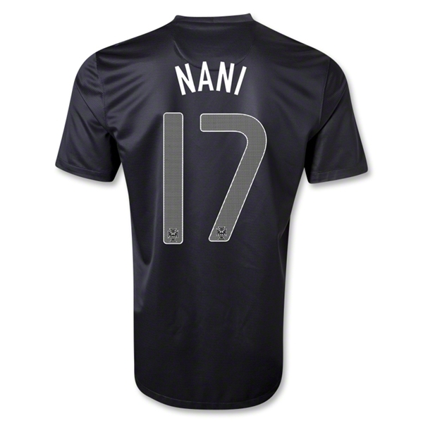 2013 Portugal #17 NANI Away Black Jersey Shirt