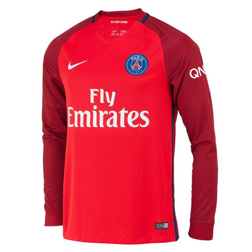 Wholesale Cheap Psg 2016/17 Long Sleeve Red Away Soccer Jersey