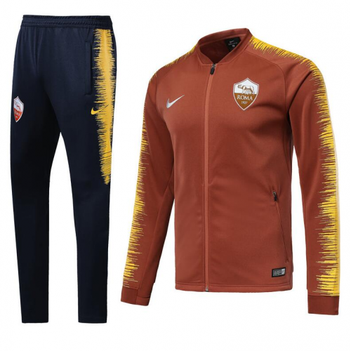 Roma 18/19 Training Jacket Tracksuit Orange With Pants
