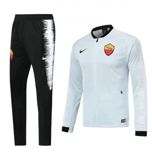 Roma 18/19 Training Jacket Tracksuit White With Pants