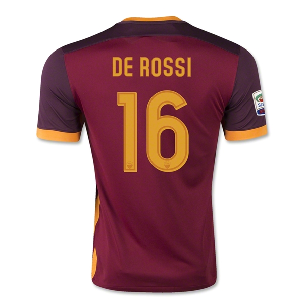 AS Roma 2015-16 DE ROSSI #16 Home Soccer Jersey