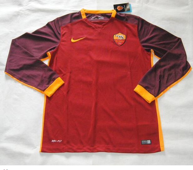 Roma 2015-16 Home Soccer Jersey LS