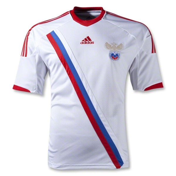 2012 Russia Away White Soccer Jersey Shirt