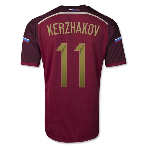 2014 Russia #11 KERZHAKOV Home Red Jersey Shirt