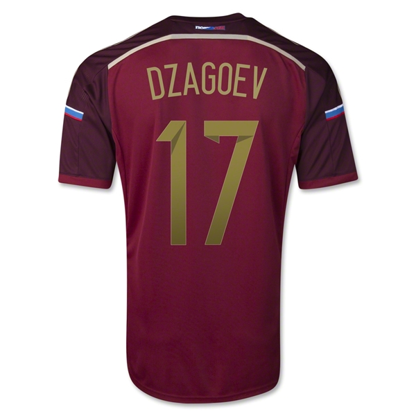 2014 Russia #17 DZAGOEV Home Red Jersey Shirt