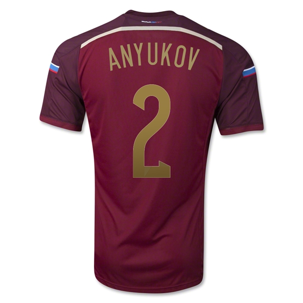 2014 Russia #2 ANYUKOV Home Red Jersey Shirt