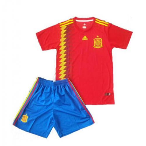 Kids Spain 18/19 Home Soccer Kits (Shirt+Shorts)