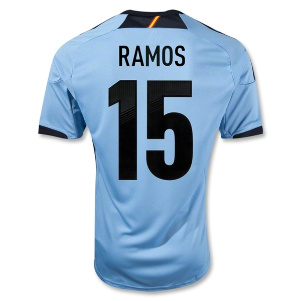 2012 Spain #15 Ramos Blue Away Soccer Jersey Shirt