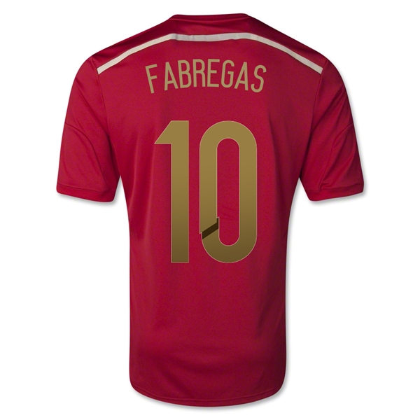 2014 Spain #10 FABREGAS Home Red Jersey Shirt