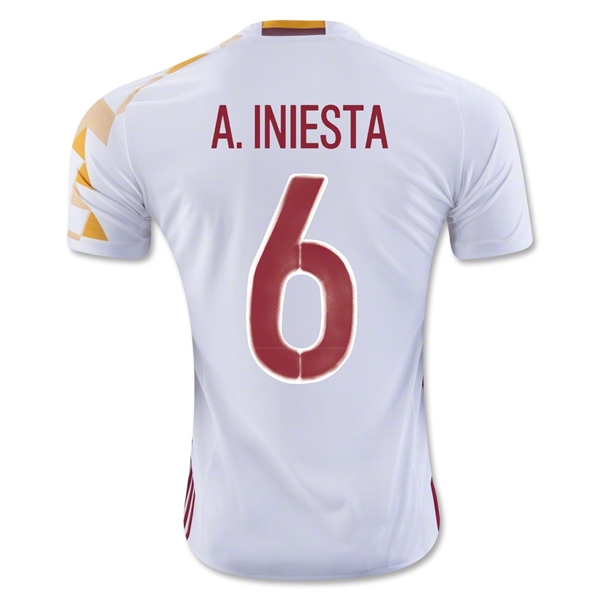 Spain 2016 A. INIESTA #6 Away Soccer Jersey
