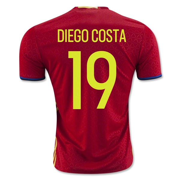 Spain 2016 DIEGO COSTA #19 Home Soccer Jersey