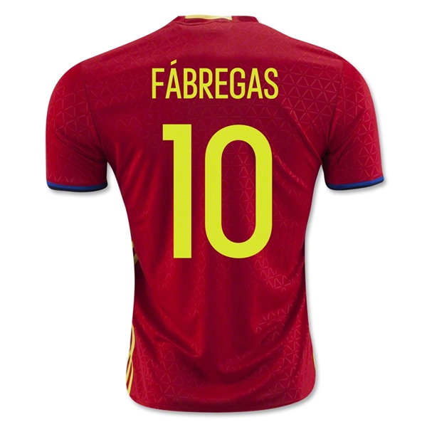 Spain 2016 FABREGAS #10 Home Soccer Jersey