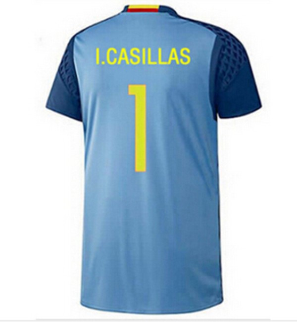 Spain Euro 2016 Home Goalkeeper IKER CASILLAS #1 Jersey