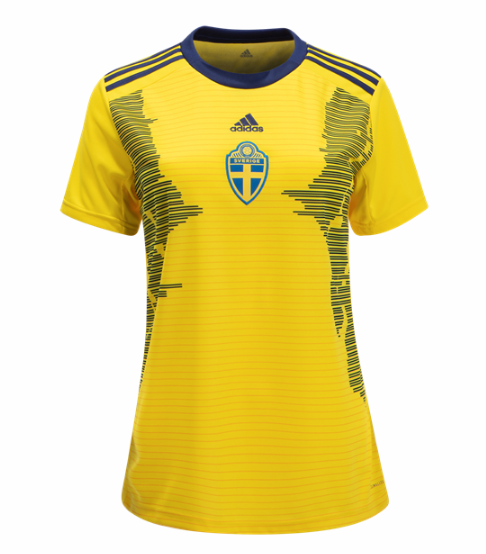 Women Sweden 2019/20 Home Soccer Jersey Shirt