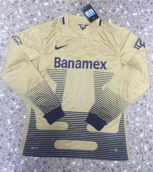 UNAM 2015-16 Home Soccer Jersey LS