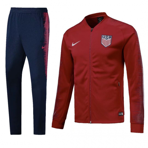 USA 2018 Training Jacket Top Tracksuits Red and Pants