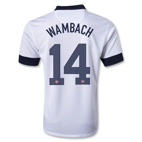 2013 USA #14 WAMBACH Home White Soccer Jersey Shirt
