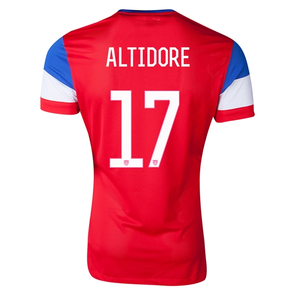 2014 USA #17 ALTIDORE Away White Soccer Jersey Shirt
