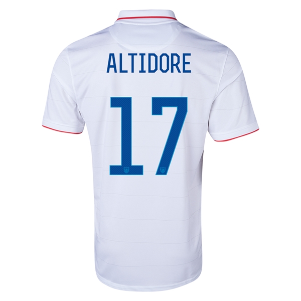 2014 USA #17 ALTIDORE Home White Soccer Jersey Shirt