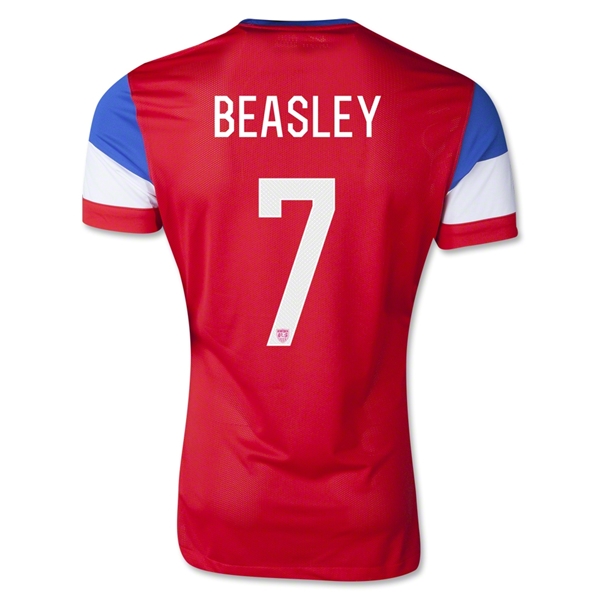2014 USA #7 BEASLEY Away White Soccer Jersey Shirt