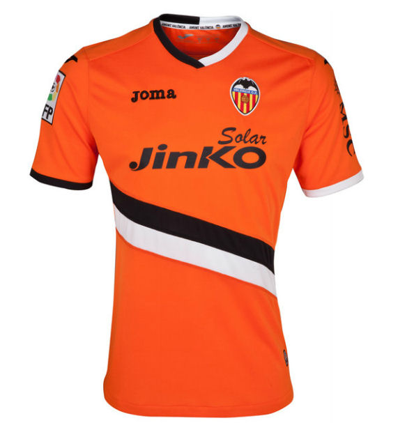 13-14 Valencia Away Orange Jersey Shirt